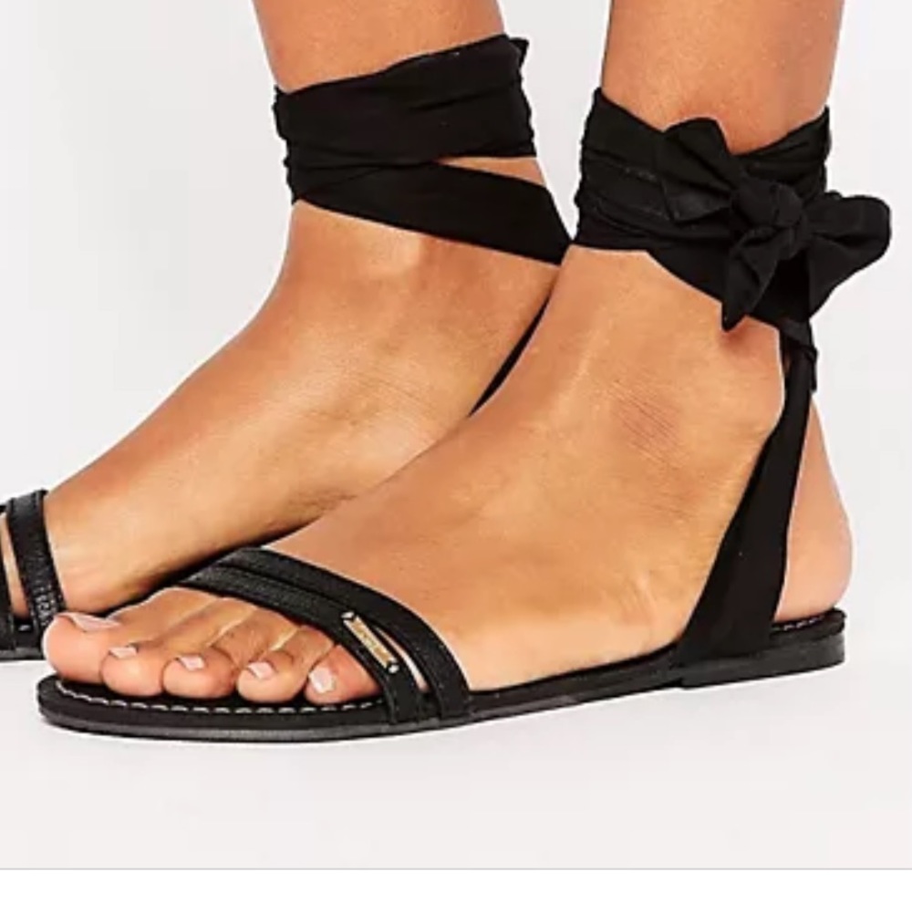 Abercrombie and fitch Black tie up sandals - Picture 2 of 11